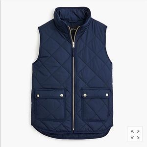 J Crew blue quilted puffer vest